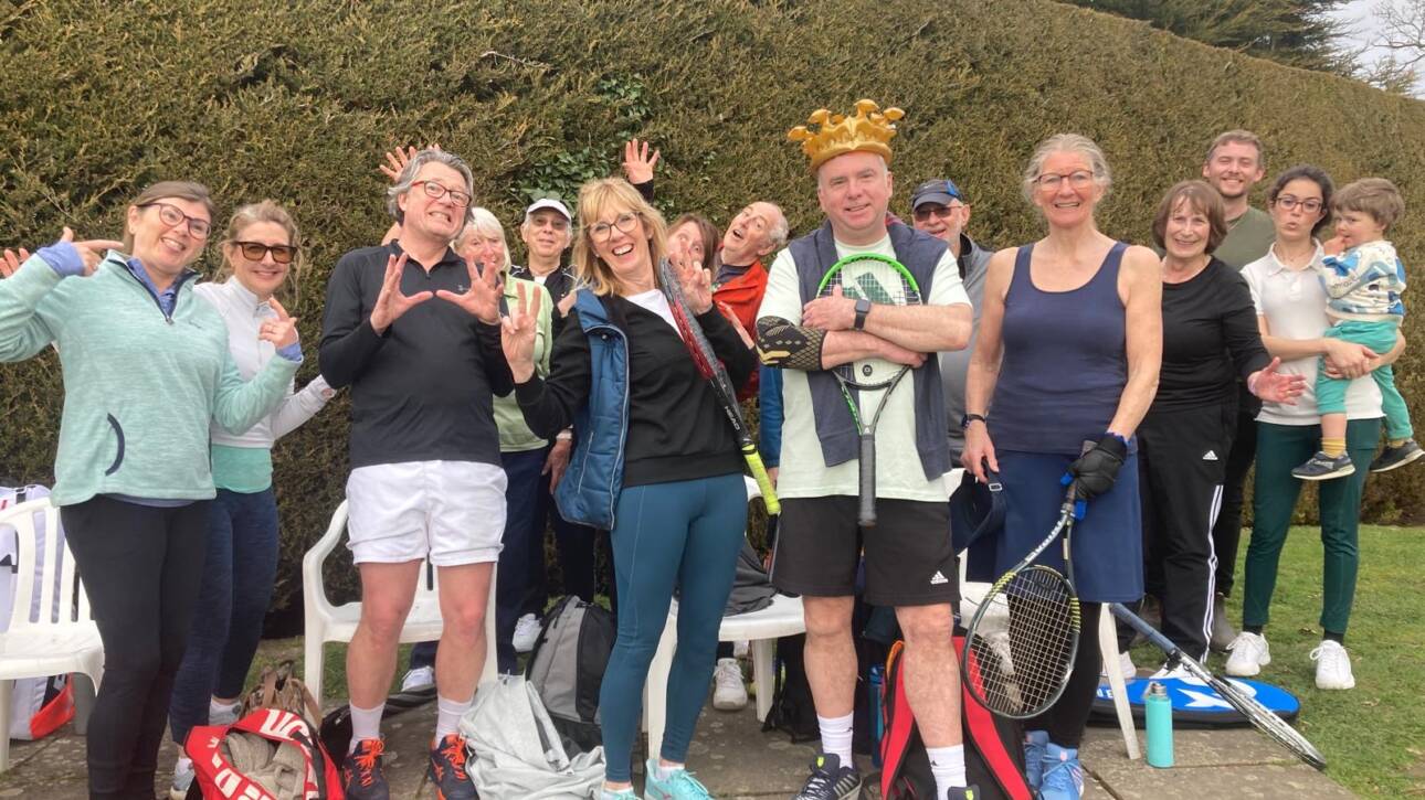 Group of players posing together after a friendly tournament