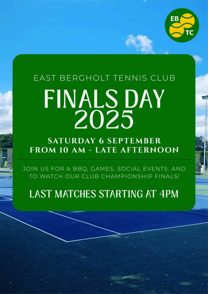 Poster promoting Finals Day 2025 at EBTC