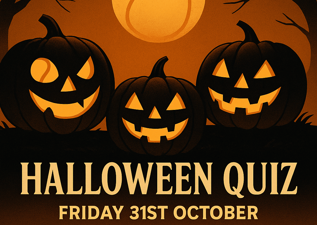 Poster promoting the club's Halloween Quiz on 31 October